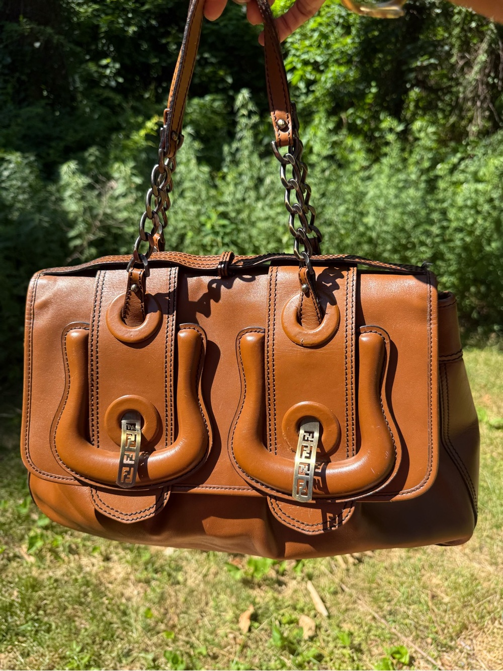 Fendi Brown Leather Women’s Satchel Handbag